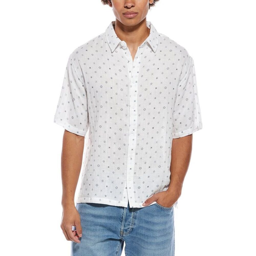 Sovereign Code Mens  Geometric Shirt, White